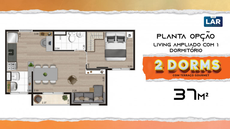 Imagem Apartamento com 2 Quartos à Venda, 37 m² em Água Branca - São Paulo