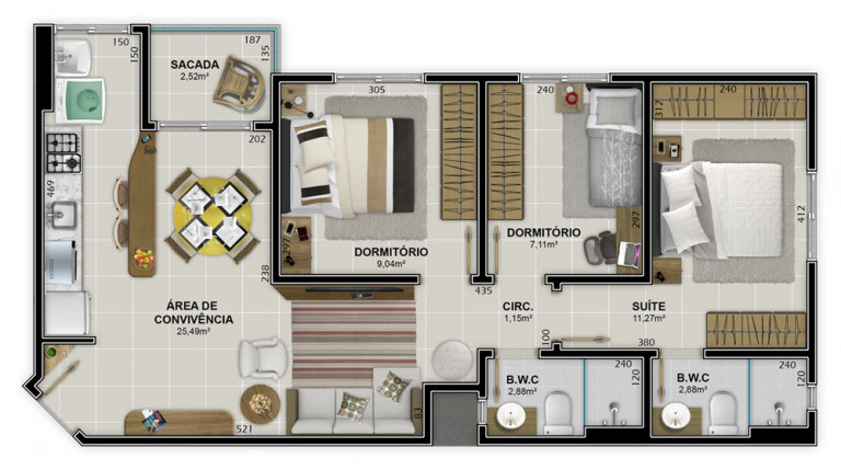 Imagem Apartamento com 3 Quartos à Venda, 86 m² em Próspera - Criciúma Imagem Apartamento com 3 Quartos à Venda, 86 m² em Próspera - Criciúma