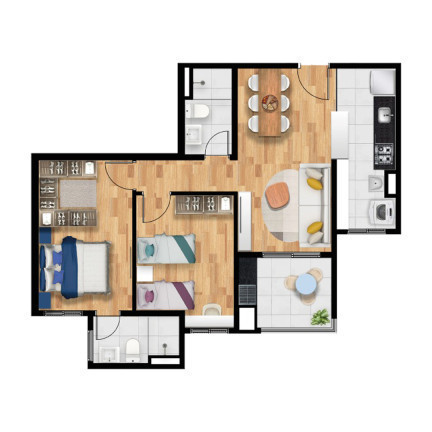 Imagem Apartamento com 2 Quartos à Venda, 54 m² em Bussocaba - Osasco