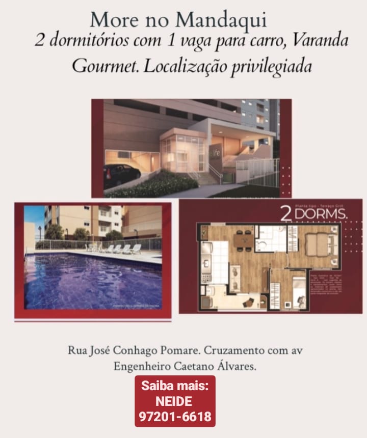 Apartamento com 2 Quartos à Venda, 42 m²em Vila Guaca - São Paulo
