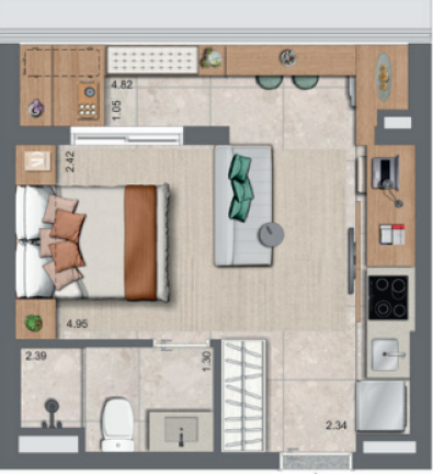 Imagem Apartamento com 2 Quartos à Venda, 43 m² em Brooklin Paulista - São Paulo Imagem Apartamento com 2 Quartos à Venda, 43 m² em Brooklin Paulista - São Paulo