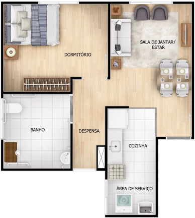Imagem Apartamento com 2 Quartos à Venda, 41 m² em Campo Grande - Rio de Janeiro