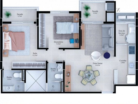 Imagem Apartamento com 2 Quartos à Venda, 70 m²em Michel - Criciúma Imagem Apartamento com 2 Quartos à Venda, 70 m²em Michel - Criciúma