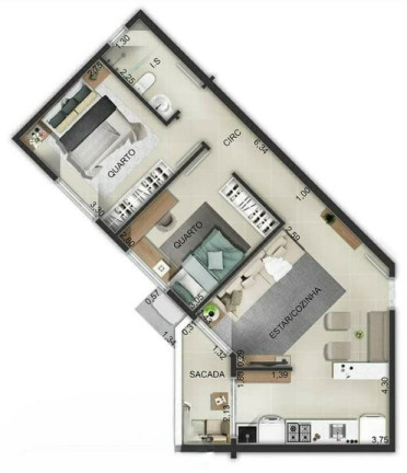 Imagem Apartamento com 2 Quartos à Venda, 54 m² em Conjunto Habitacional Inocente Vila Nova Júnior - Maringá
