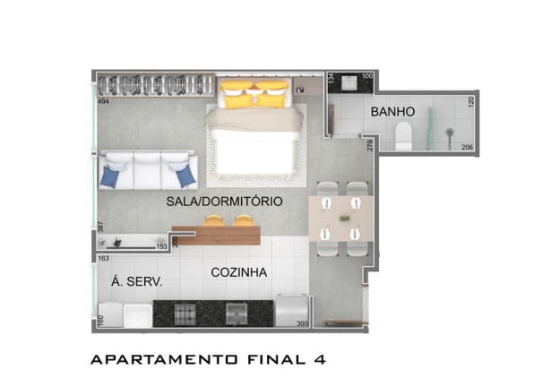 Imagem Apartamento com 1 Quarto à Venda, 38 m² em Vila São Luiz (Centro) - Barueri