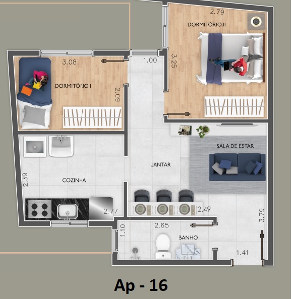 Imagem Apartamento com 2 Quartos à Venda, 50 m²em Vila Antonina - São Paulo