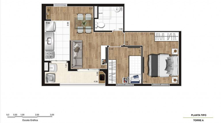 Imagem Apartamento com 2 Quartos à Venda, 44 m² em Vila Guaca - São Paulo