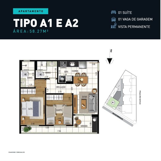 Imagem Apartamento com 2 Quartos à Venda, 54 m² em Granbery - Juiz de Fora