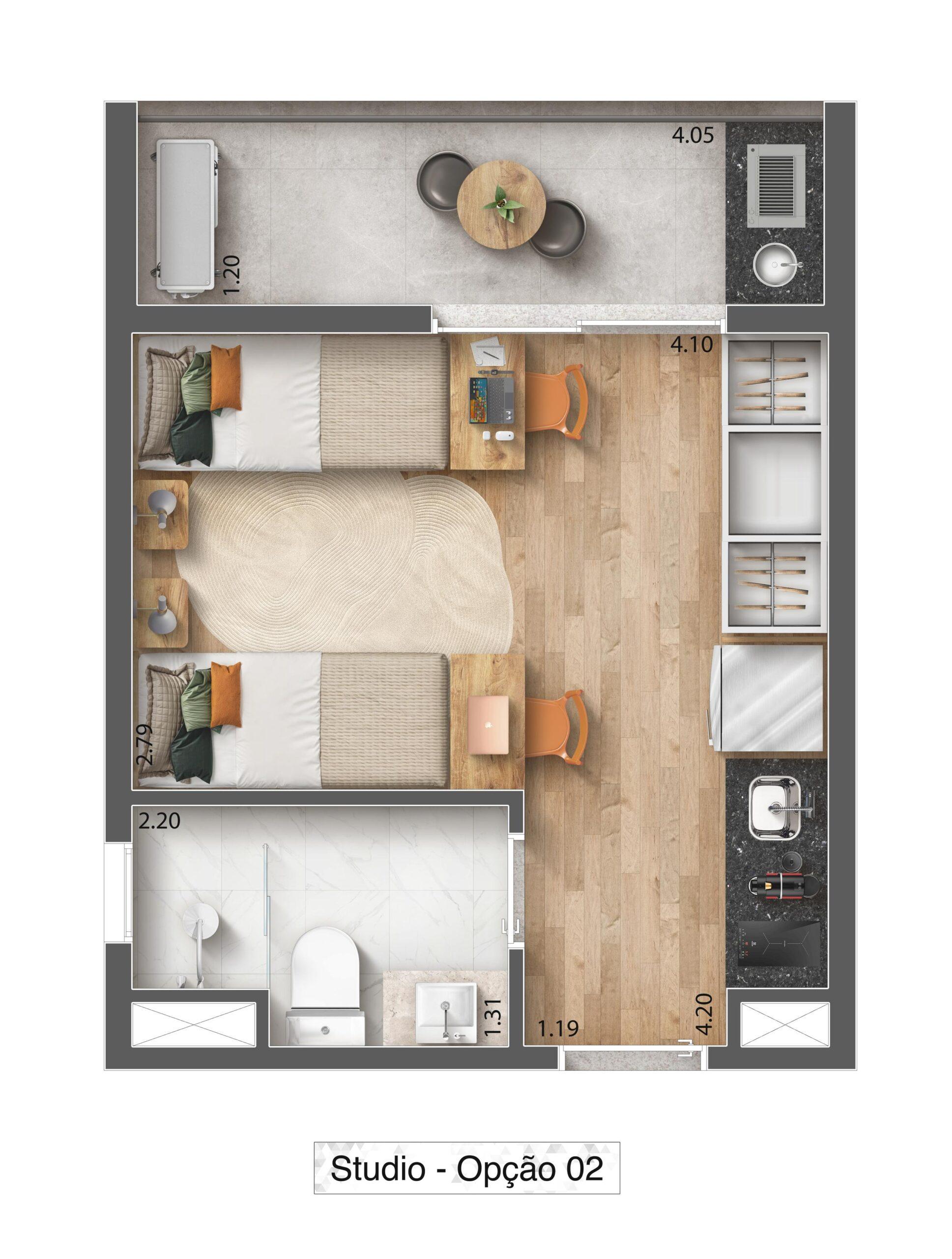 Imagem Studio à Venda, 24 m² em  - 