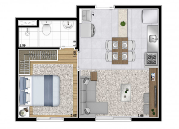 Imagem Apartamento com 1 Quarto à Venda, 31 m² em Parque Maria Helena - São Paulo