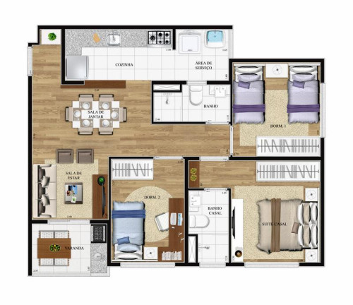 Imagem Apartamento com 3 Quartos à Venda, 69 m² em Jardim Sabiá - Cotia