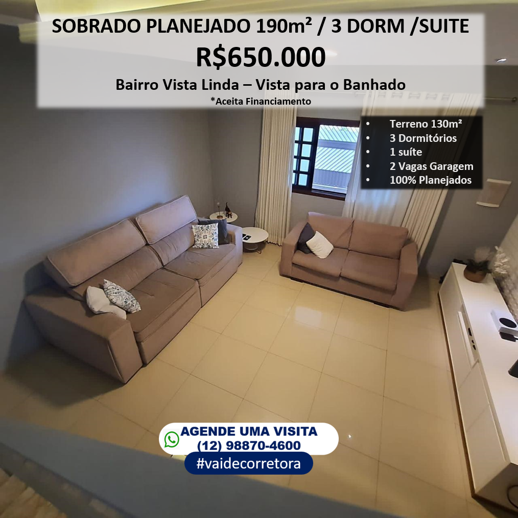 Imagem Sobrado com 3 Quartos à Venda, 190 m²em Loteamento Residencial Vista Linda - São José dos Campos Imagem Sobrado com 3 Quartos à Venda, 190 m²em Loteamento Residencial Vista Linda - São José dos Campos