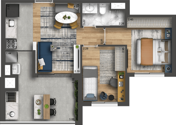 Imagem Apartamento com 2 Quartos à Venda,  em Vila Firmiano Pinto - São Paulo
