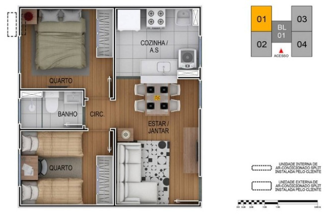 Imagem Apartamento com 2 Quartos à Venda, 39 m² em Vila Nova Aliança - Jacareí