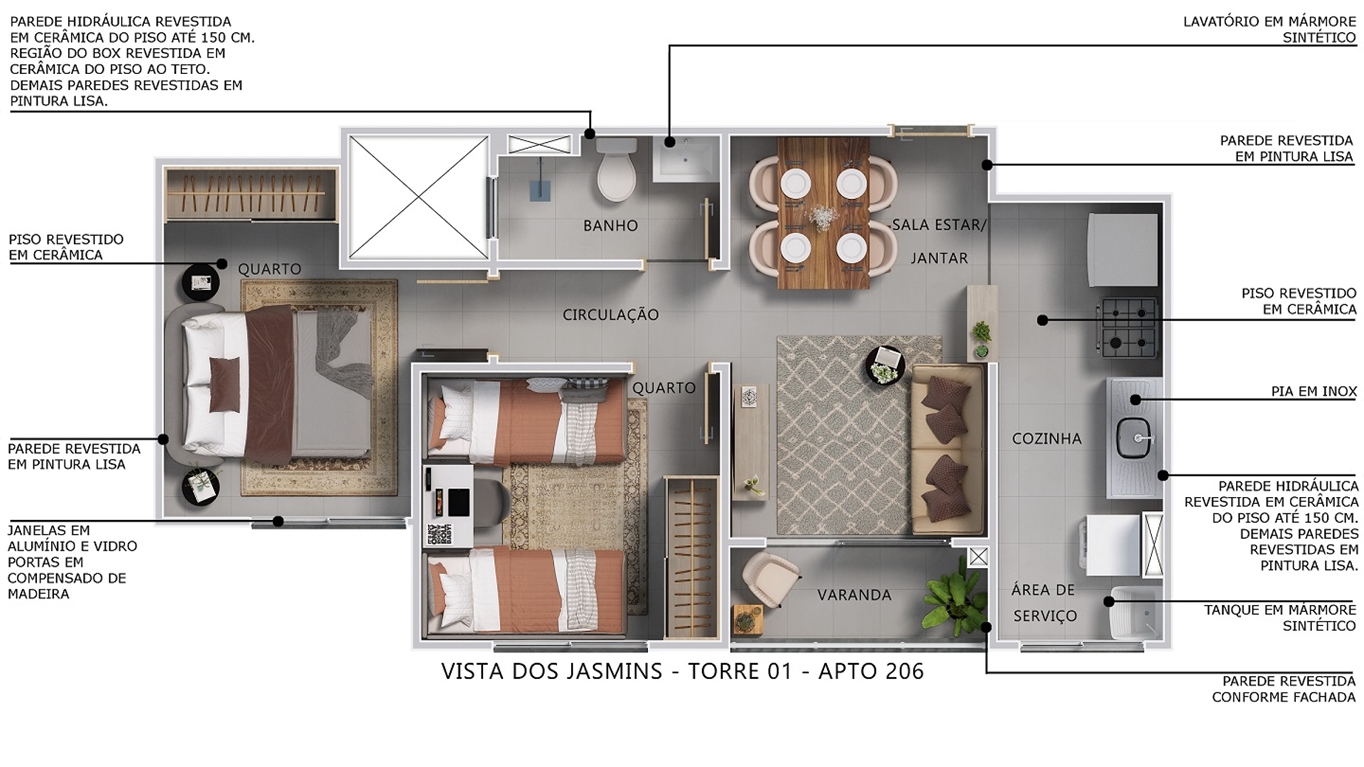 Imagem Apartamento com 2 Quartos à Venda, 41 m²em Planalto - Manaus