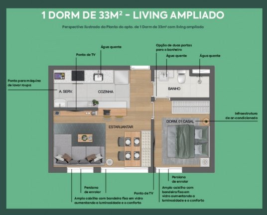 Imagem Apartamento com 2 Quartos à Venda, 37 m² em República - São Paulo
