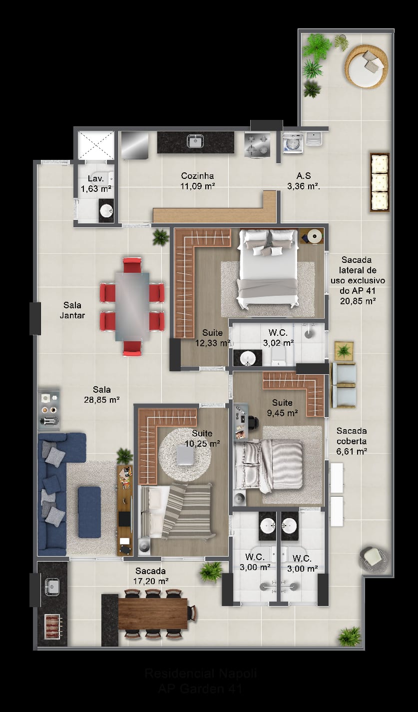 Imagem Apartamento com 3 Quartos à Venda, 121 m²em Guilhermina - Praia Grande
