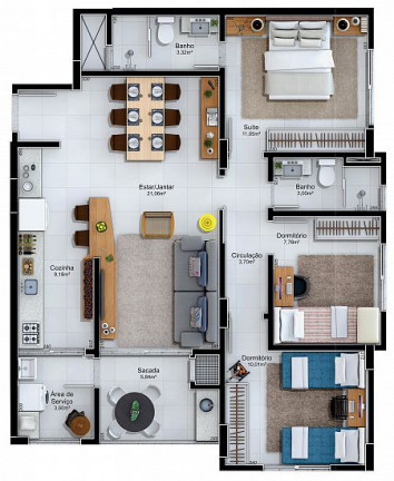 Imagem Apartamento com 3 Quartos à Venda, 174 m² em Centro - Criciúma