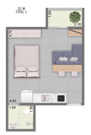 Imagem Apartamento com 1 Quarto à Venda, 28 m² em Chácara Seis de Outubro - São Paulo