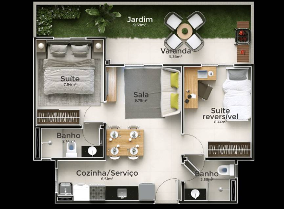 Imagem Apartamento com 2 Quartos à Venda, 46 m²em Maraponga - Fortaleza