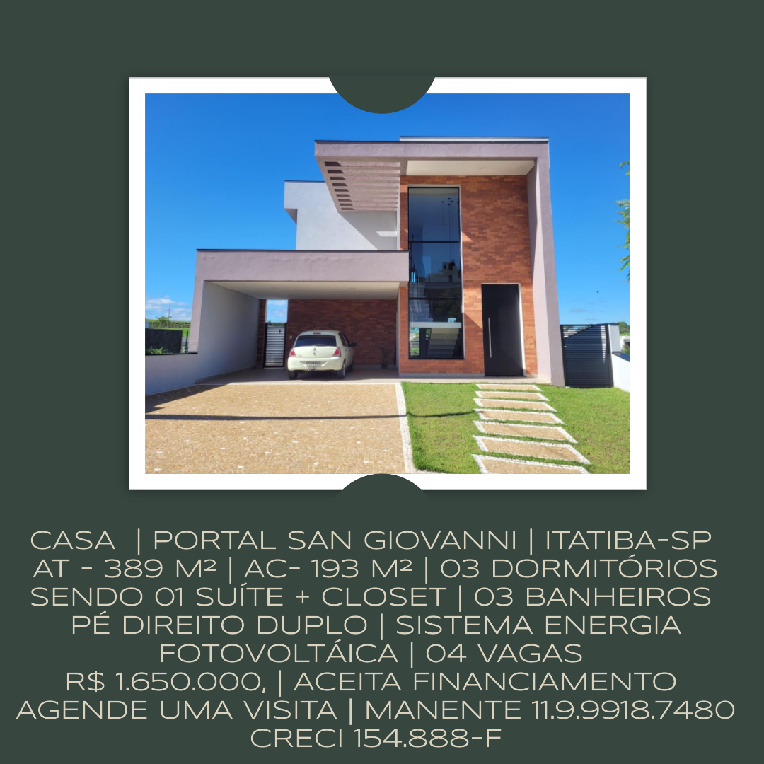 Casa com 2 Quartos à Venda, 193 m²em Residencial Fazenda Santa Rosa - Fase 1 - Itatiba