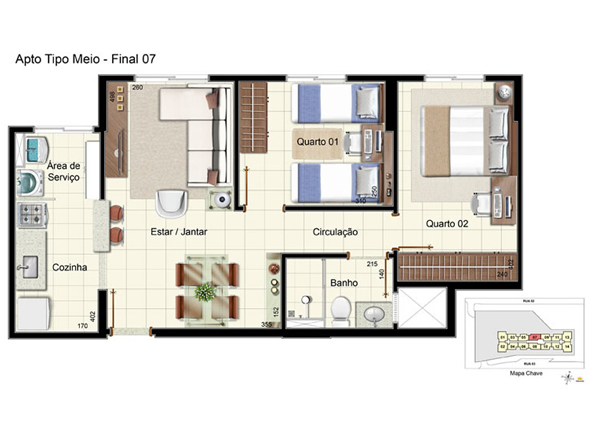 Imagem Apartamento com 2 Quartos à Venda, 52 m²em Samambaia Sul (Samambaia) - Brasília