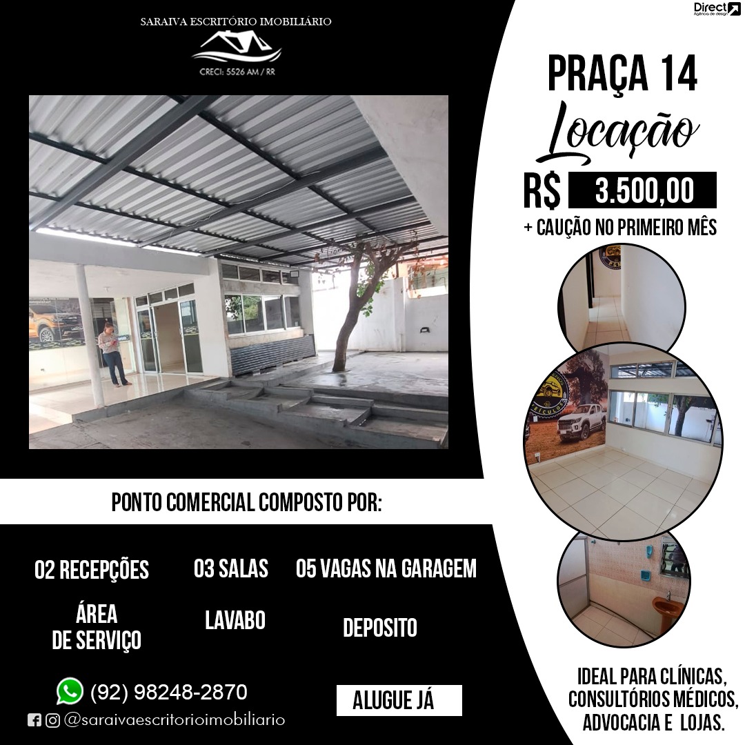 Ponto Comercial para Alugar, 48 m²em Praça 14 de Janeiro - Manaus