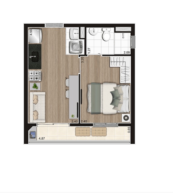 Imagem Apartamento com 1 Quarto à Venda, 30 m²em Vila Leopoldina - São Paulo