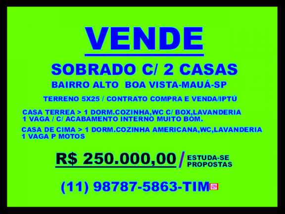 Sobrado com 1 Quarto à Venda, 125 m² em Jardim Zaira - Mauá
