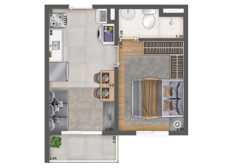 Imagem Apartamento com 2 Quartos à Venda, 35 m²em Guaiaúna - São Paulo