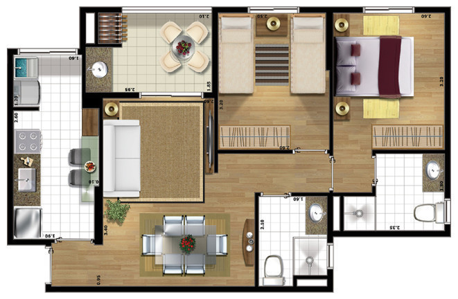 Imagem Apartamento com 2 Quartos à Venda, 61 m²em Jardim Oriente - São José dos Campos