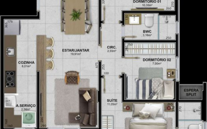 Imagem Apartamento com 2 Quartos à Venda, 68 m² em Brasília - Criciúma Imagem Apartamento com 2 Quartos à Venda, 68 m² em Brasília - Criciúma