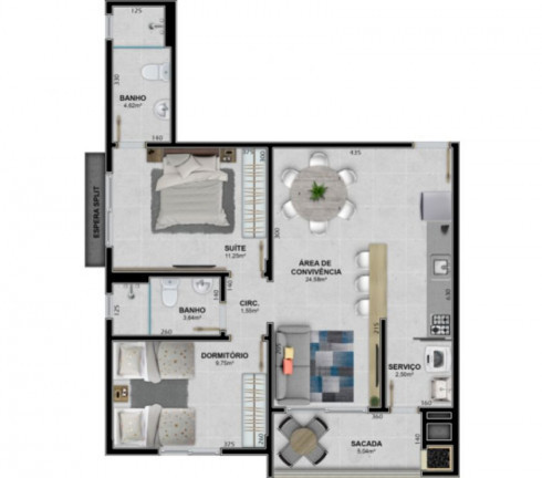 Imagem Apartamento com 3 Quartos à Venda, 87 m² em Brasília - Criciúma