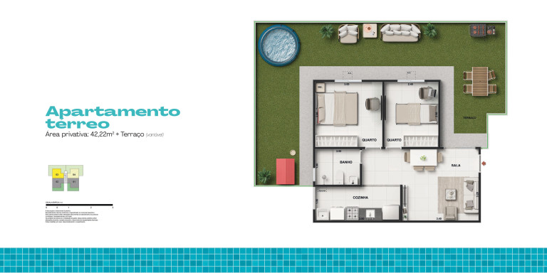 Imagem Apartamento com 2 Quartos à Venda, 44 m² em Campo Grande - Rio de Janeiro