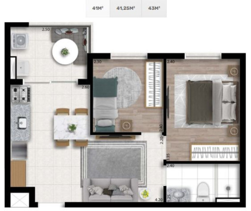 Imagem Apartamento com 2 Quartos à Venda, 43 m² em Piraporinha - Diadema