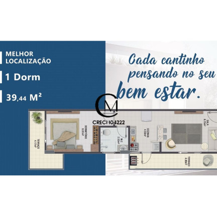 Imagem Apartamento com 1 Quarto à Venda, 40 m² em Boqueirão - Praia Grande