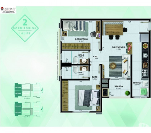 Imagem Apartamento com 2 Quartos à Venda, 65 m² em Presidente Vargas - Içara Imagem Apartamento com 2 Quartos à Venda, 65 m² em Presidente Vargas - Içara
