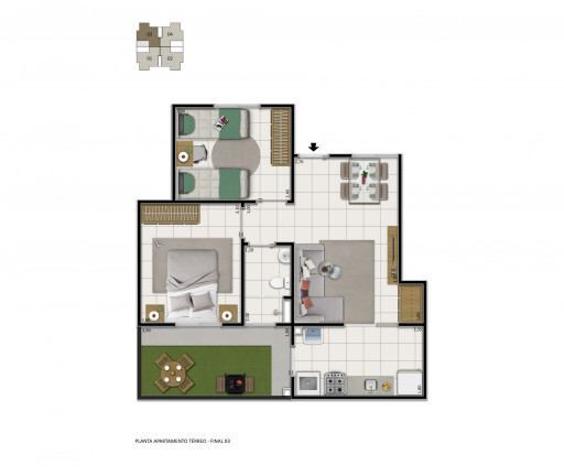 Imagem Apartamento com 2 Quartos à Venda, 51 m² em Colinas de Indaiatuba - Indaiatuba