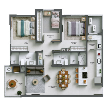 Imagem Apartamento com 3 Quartos à Venda, 98 m²em Centro - Balneário Rincão Imagem Apartamento com 3 Quartos à Venda, 98 m²em Centro - Balneário Rincão