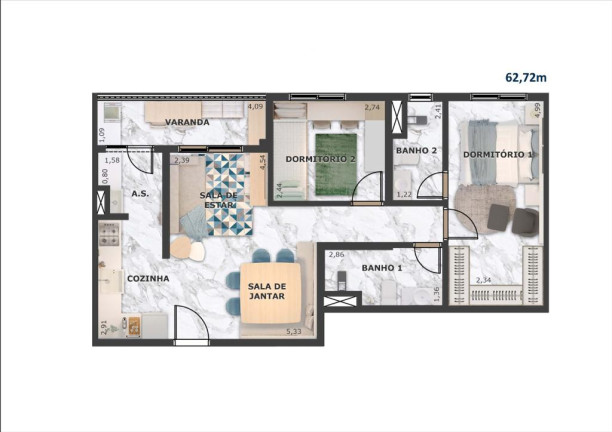 Imagem Apartamento com 2 Quartos à Venda, 62 m² em Vila Palmares - Santo André Imagem Apartamento com 2 Quartos à Venda, 62 m² em Vila Palmares - Santo André