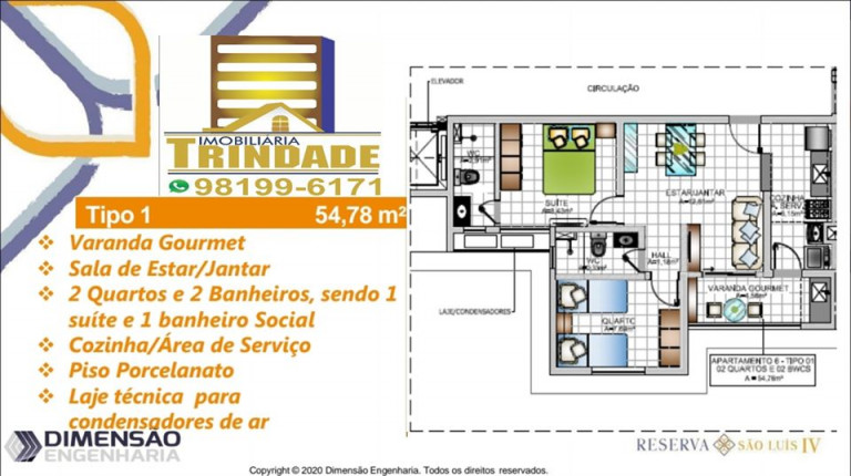 Imagem Apartamento com 2 Quartos à Venda, 55 m² em Jardim Eldorado - São Luís