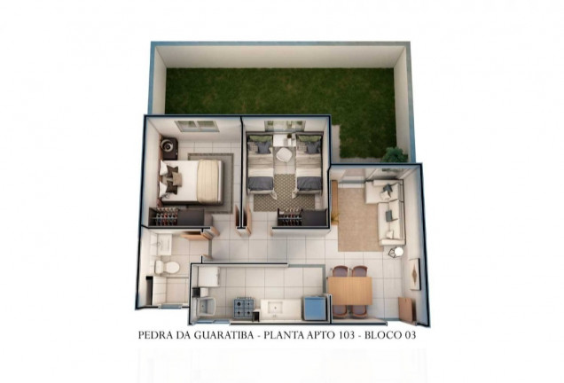 Imagem Apartamento com 2 Quartos à Venda, 45 m² em Guaratiba - Rio de Janeiro
