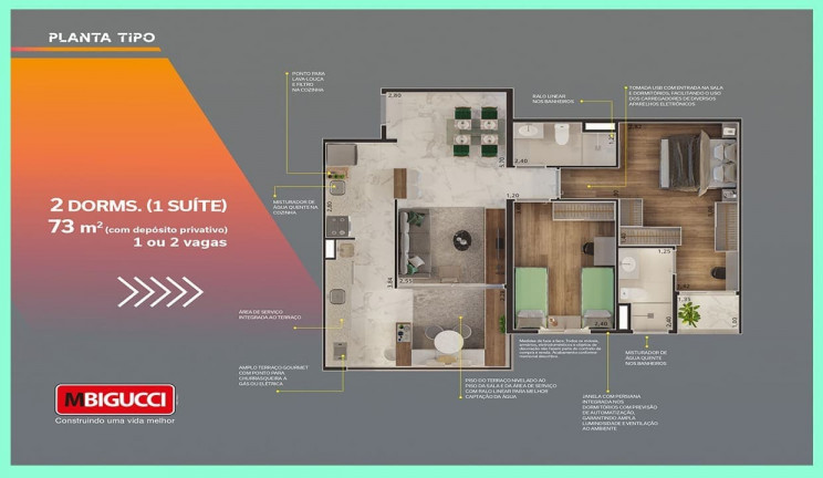 Apartamento com 2 Quartos à Venda, 71 m² em Rudge Ramos - São Bernardo do Campo