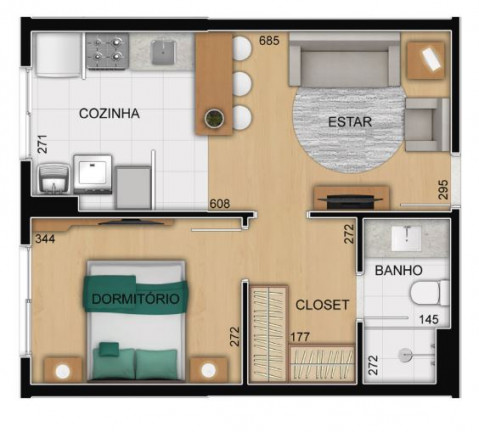 Imagem Kitnet à Venda, 42 m² em Centro - Poços De Caldas