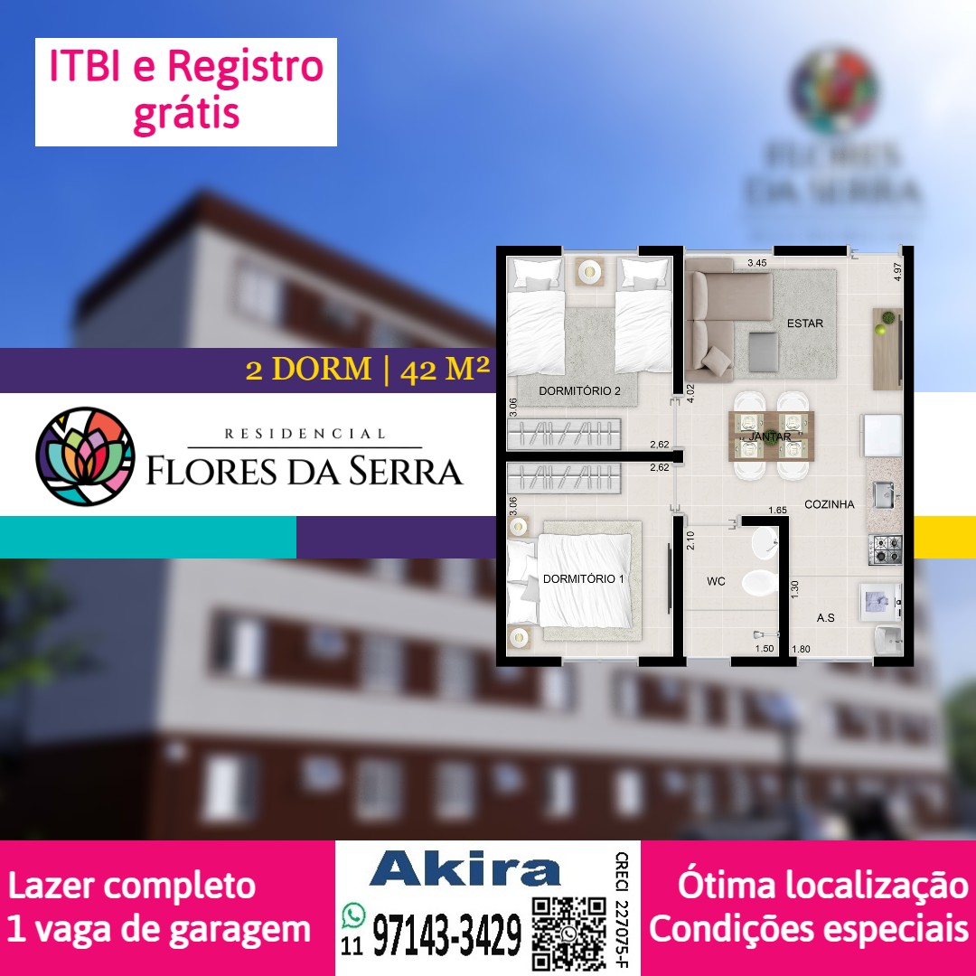 Imagem Apartamento com 2 Quartos à Venda, 42 m² em Botujuru - Mogi das Cruzes