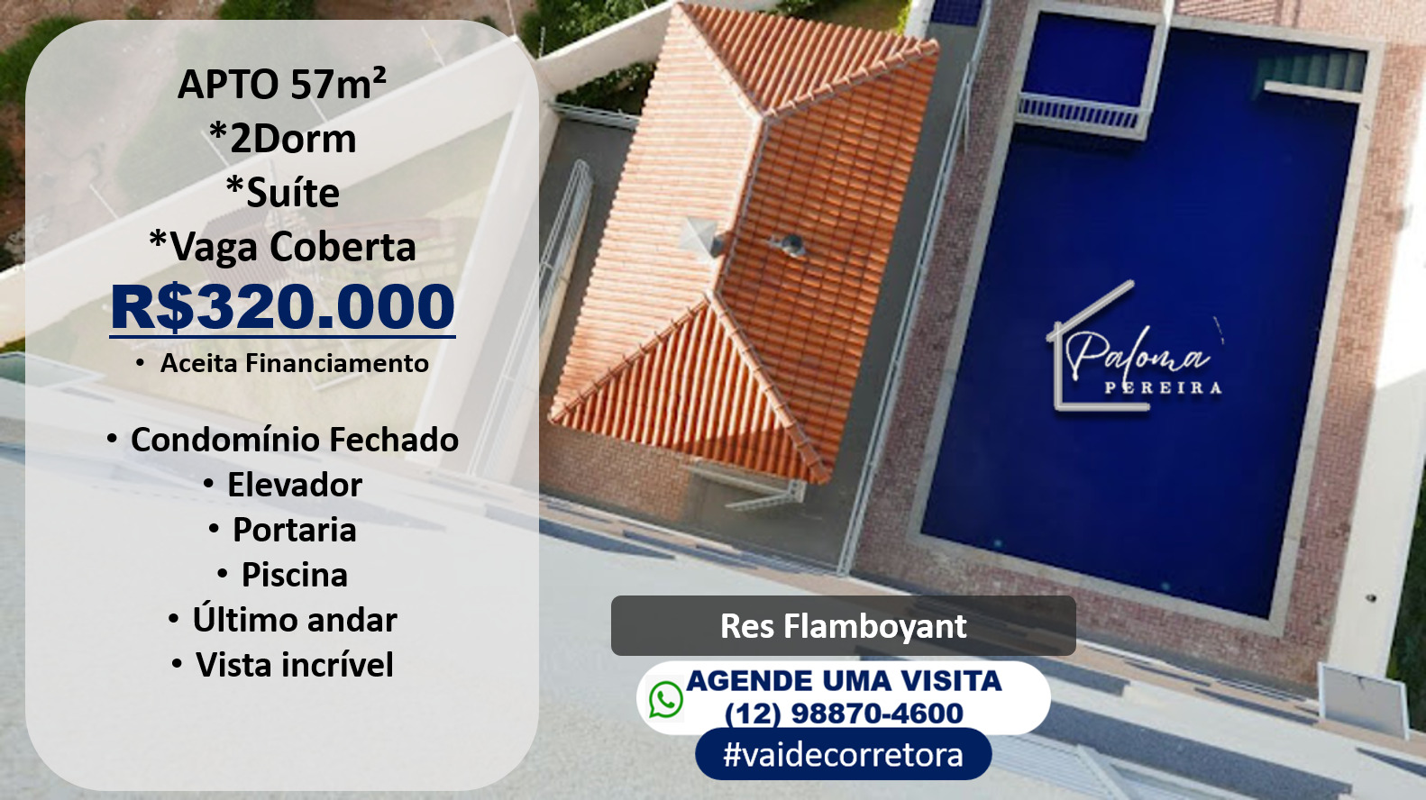 Apartamento com 2 Quartos à Venda, 57 m²em Parque Residencial Flamboyant - São José dos Campos