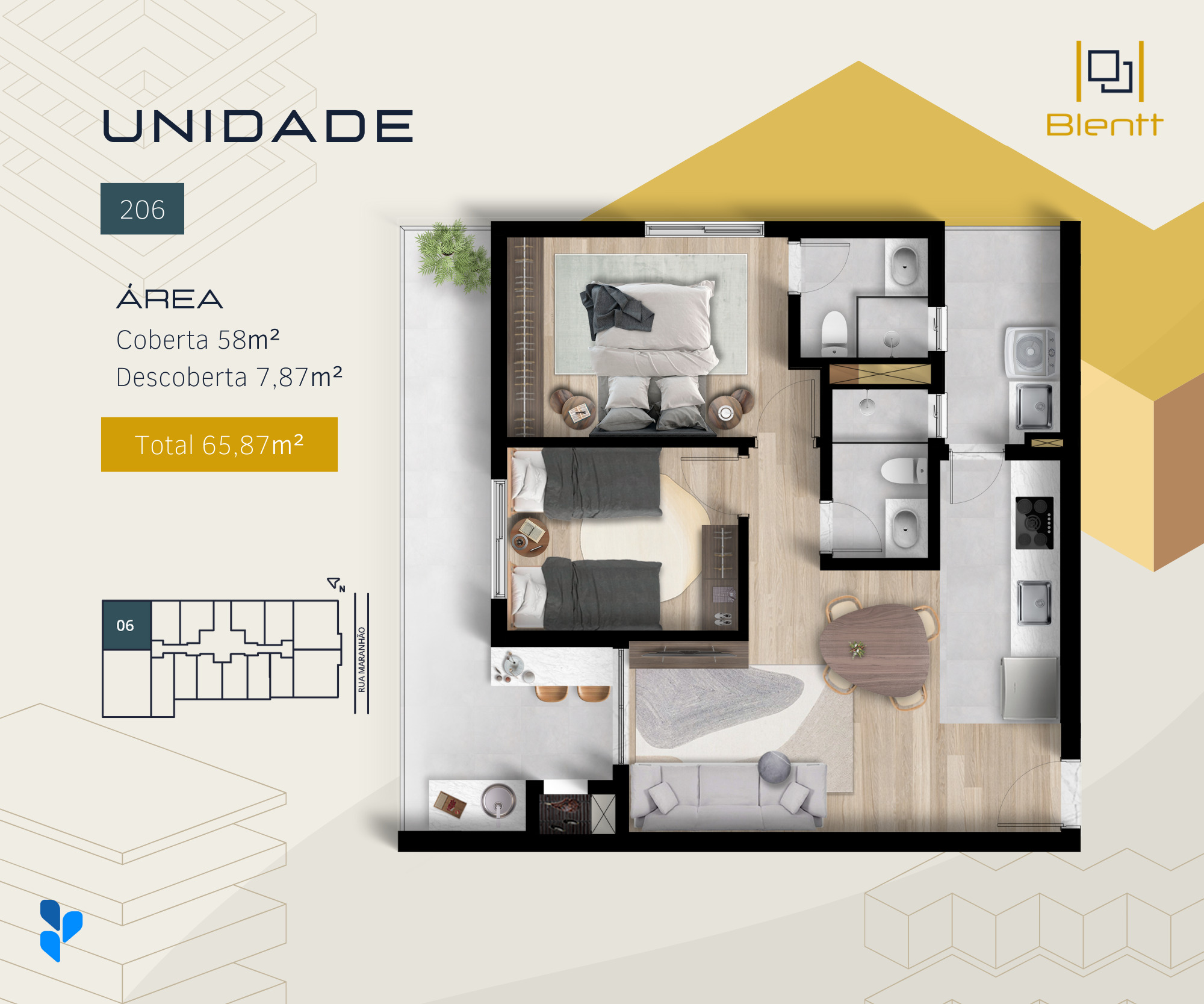 Imagem Apartamento com 2 Quartos à Venda, 58 m²em Portão - Curitiba