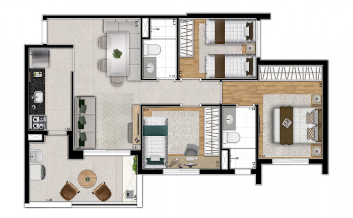 Imagem Apartamento com 3 Quartos à Venda, 70 m² em Ferreira - São Paulo Imagem Apartamento com 3 Quartos à Venda, 70 m² em Ferreira - São Paulo
