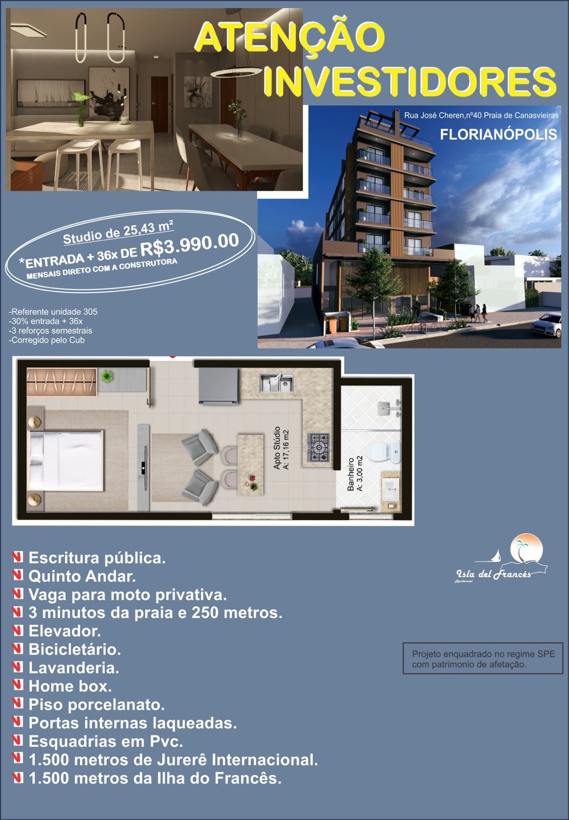 Imagem Studio com 1 Quarto à Venda, 25 m² em Canasvieiras - Florianópolis