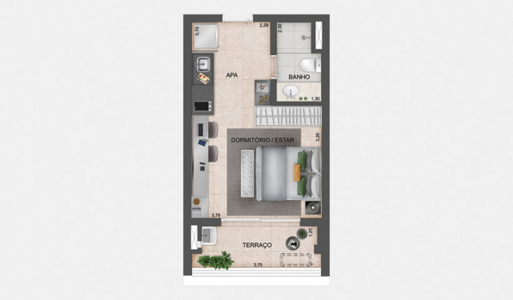 Imagem Studio à Venda, 30 m² em Vila Clementino - São Paulo Imagem Studio à Venda, 30 m² em Vila Clementino - São Paulo
